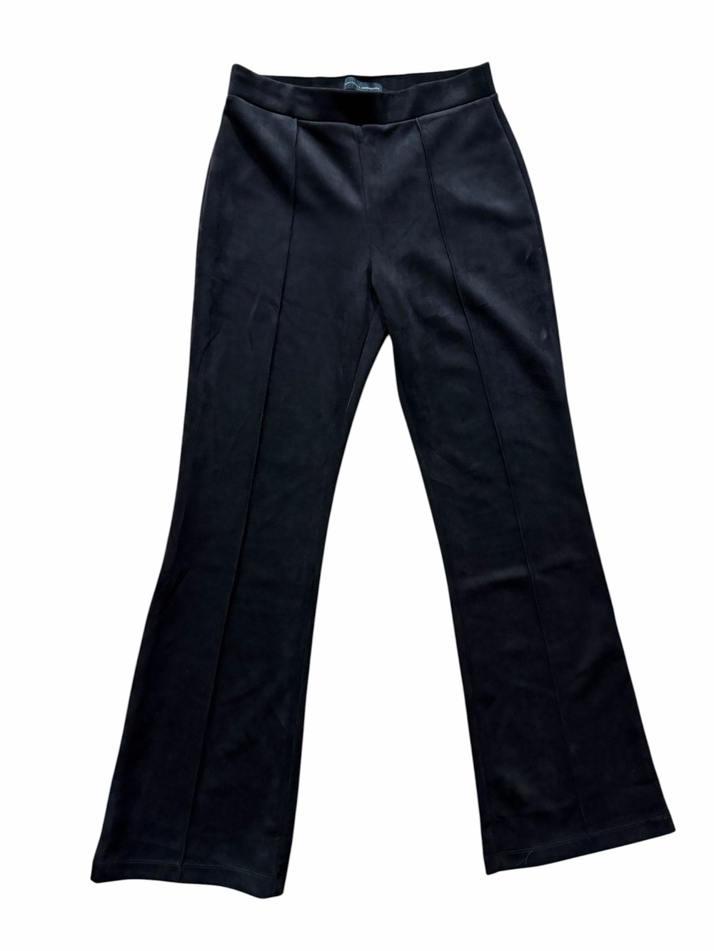 Sanctuary Lana Flare Pants Black Vegan Suede Pull On Trouser M Anthropologie - Picture 2 of 6